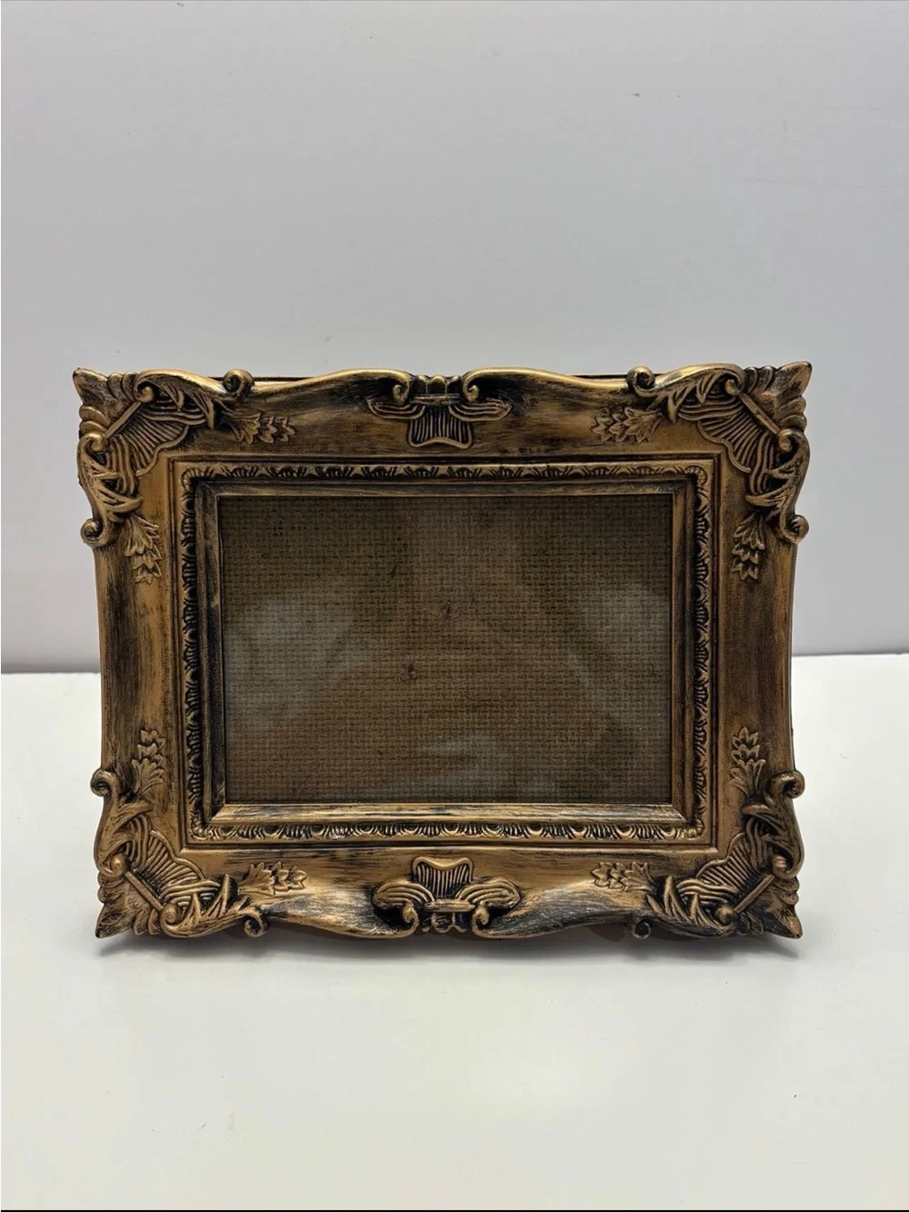 Vintage ornate bronze color picture frame